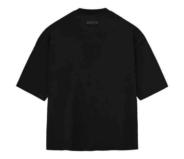 TEE ESSENTIALS JET BLACK SMALL LOGO