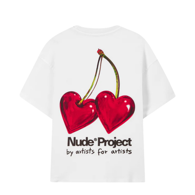 TEE NUDE PROJECT METAL CHERRY WHITE