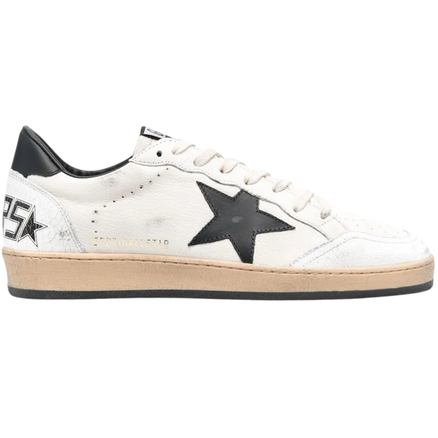 GOLDEN GOOSE BALL STAR CRACK TOE WHITE BLACK