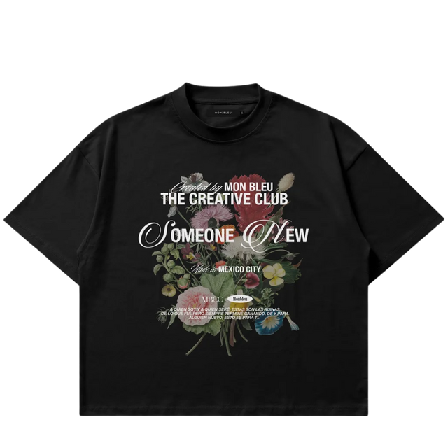 TEE MON BLEU SOMEONE NEW BLACK