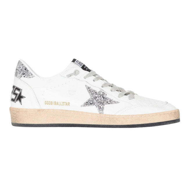 GOLDEN GOOSE BALL STAR WHITE SILVER