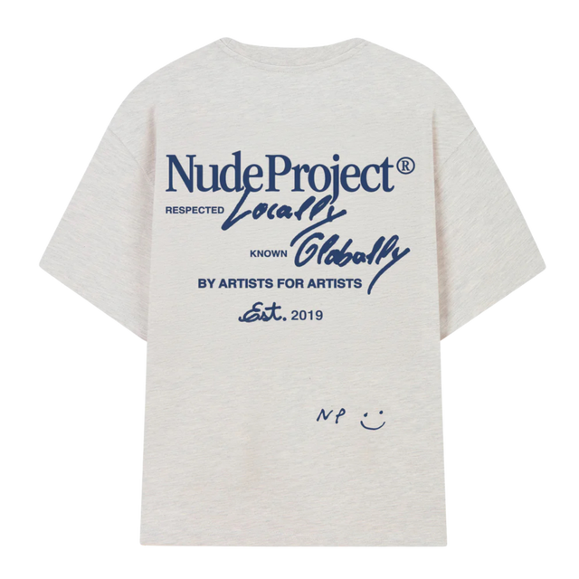 TEE NUDE PROJECT GLOBALY ICE GREY MELANGE