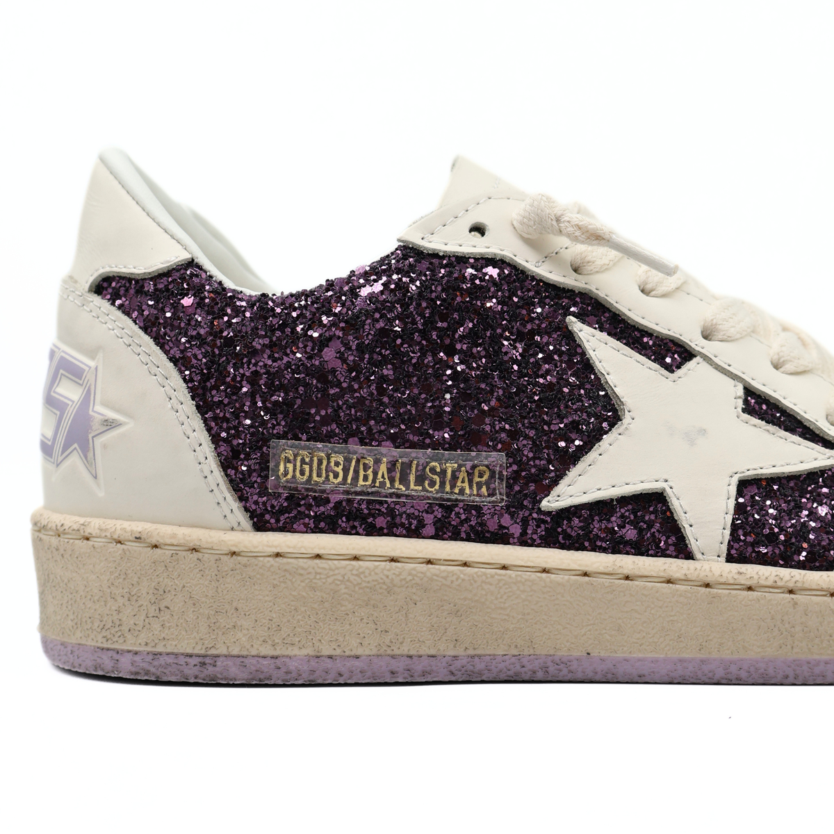 GOLDEN GOOSE BALLSTAR PURPLE GLITTER