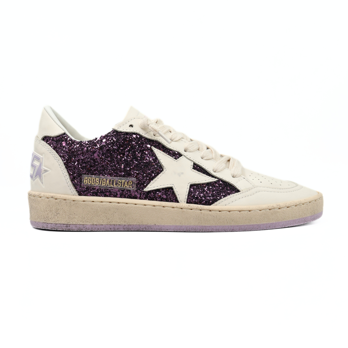 GOLDEN GOOSE BALLSTAR PURPLE GLITTER