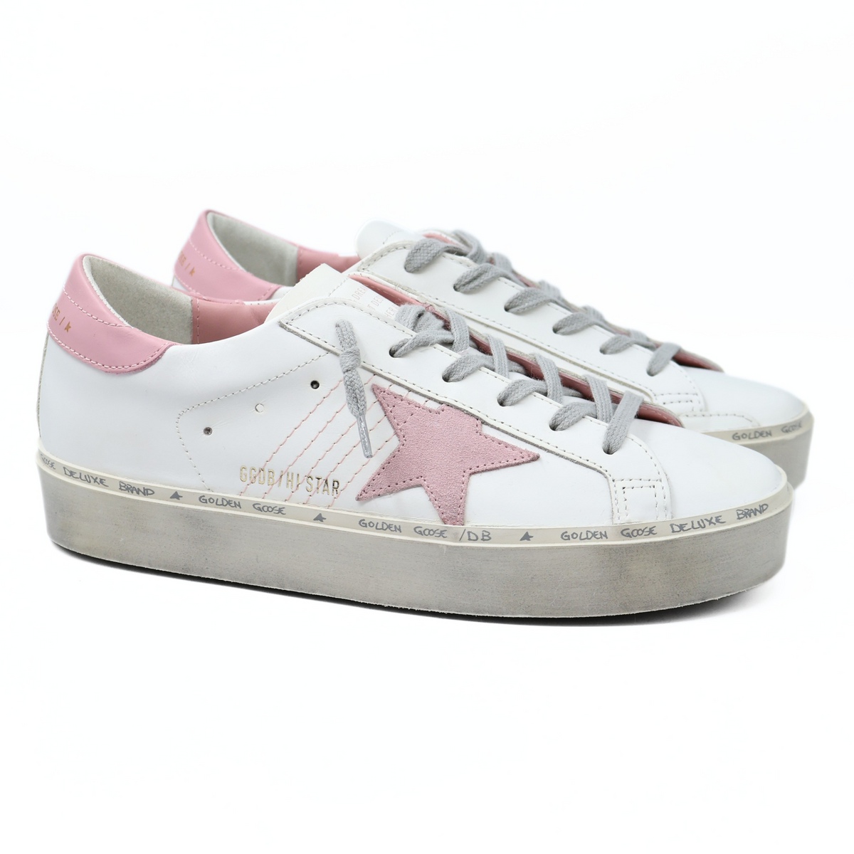 GOLDEN GOOSE HI STAR WHITE / ANTIQUE PINK
