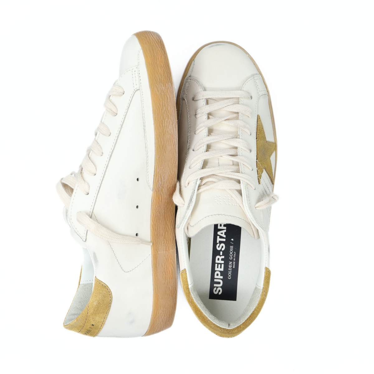 GOLDEN GOOSE SUPER STAR CLASSIC LEATHER WHITE OCRA
