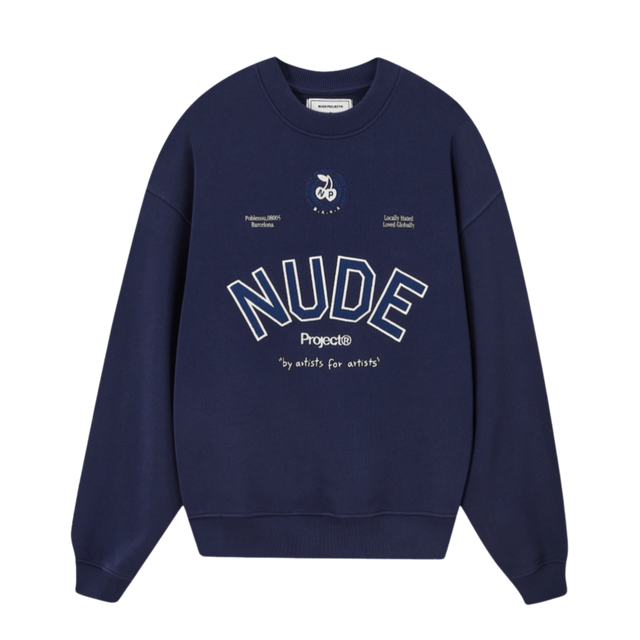 NUDE PROJECT VARSITY CREWNECK NAVY