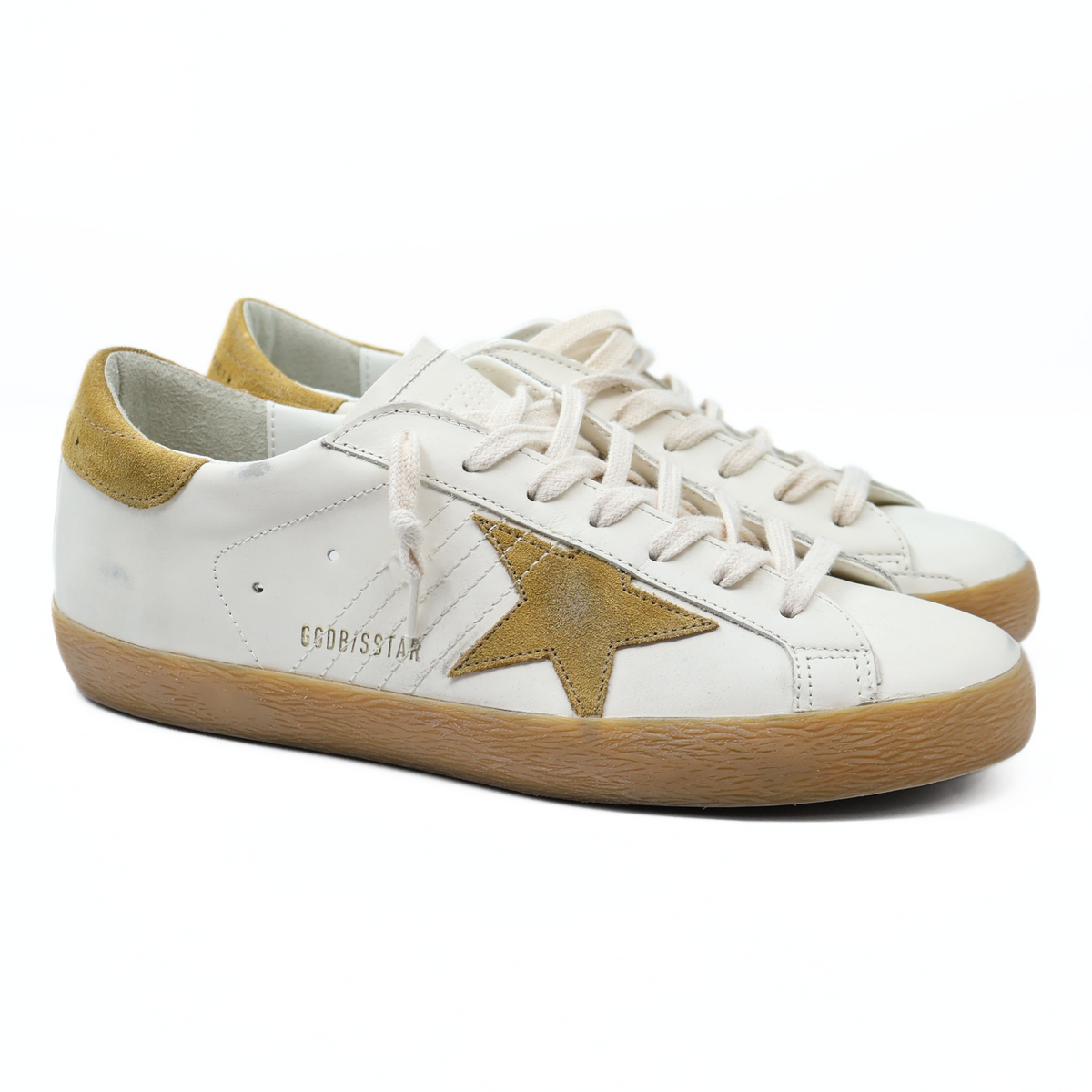 GOLDEN GOOSE SUPER STAR CLASSIC LEATHER WHITE OCRA