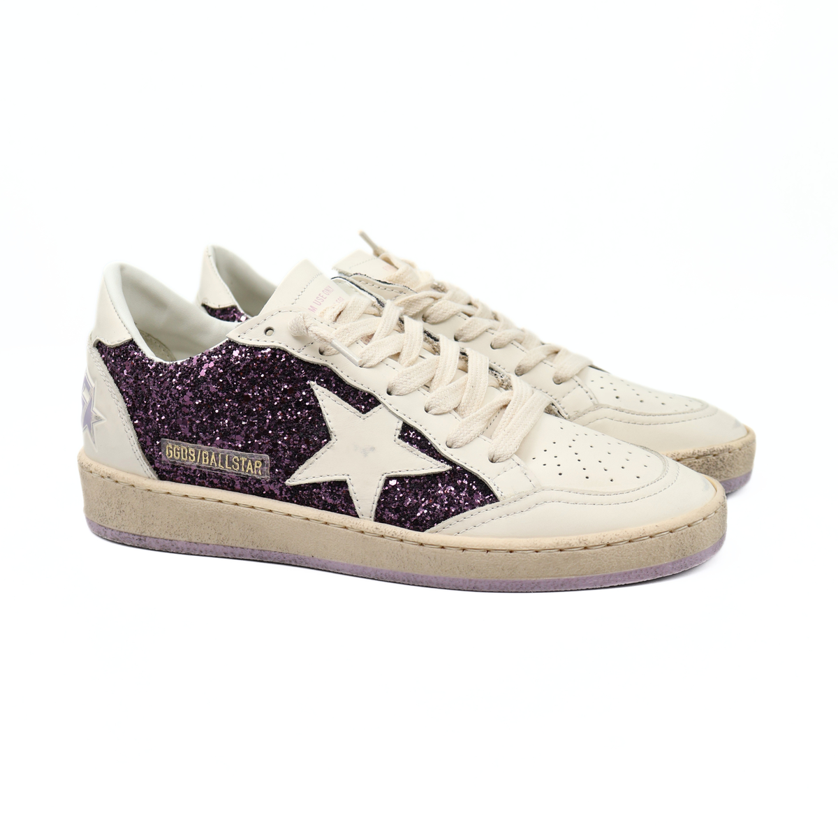 GOLDEN GOOSE BALLSTAR PURPLE GLITTER