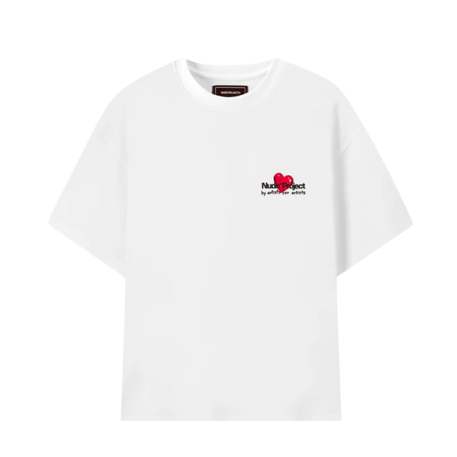 TEE NUDE PROJECT METAL CHERRY WHITE