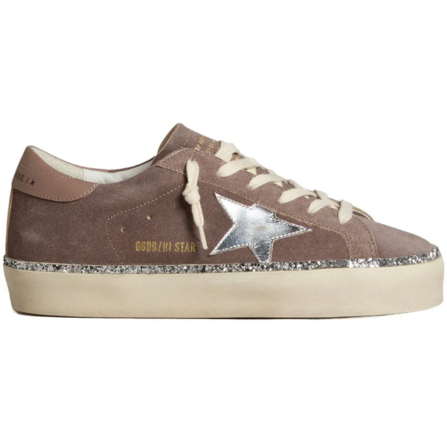 GOLDEN GOOSE HI STAR WITH LIST TABACCO SILVER