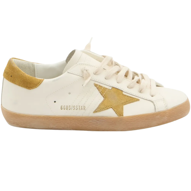 GOLDEN GOOSE SUPER STAR CLASSIC LEATHER WHITE OCRA