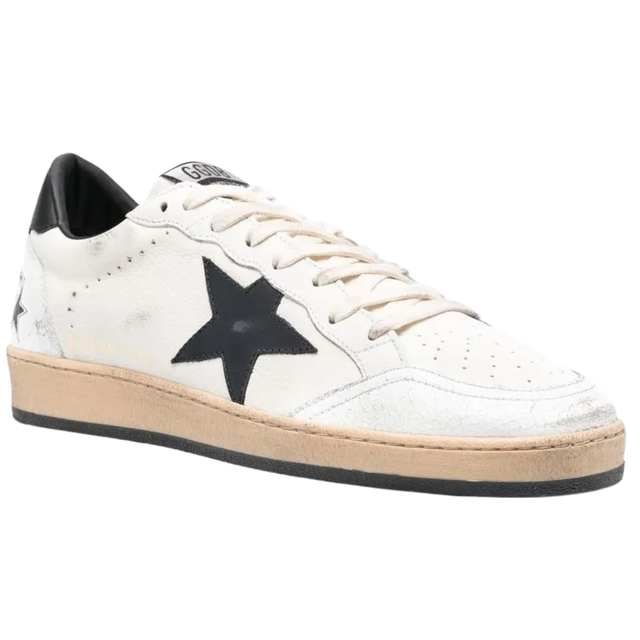 GOLDEN GOOSE BALL STAR CRACK TOE WHITE BLACK