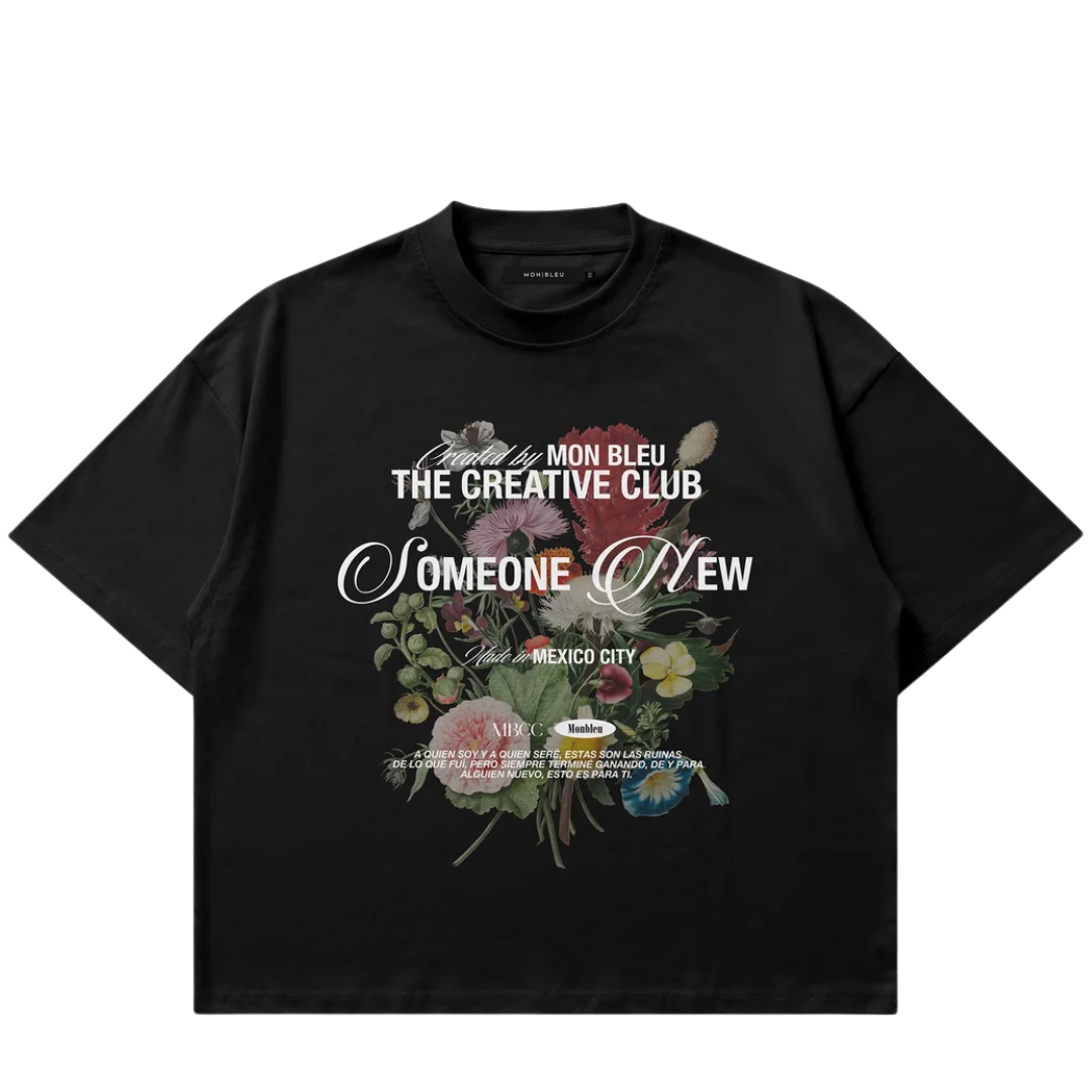 TEE MON BLEU SOMEONE NEW BLACK