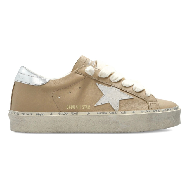 GOLDEN GOOSE HI STAR WITH LIST TABACCO SILVER
