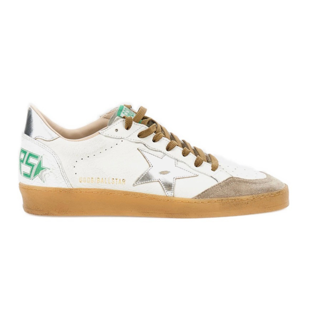 GOLDEN GOOSE BALL STAR LAMINATED GREEN WHITE SILVER